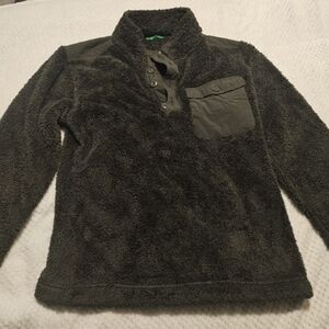 Cozy Fleece Pullover Sweater - Dark Olive